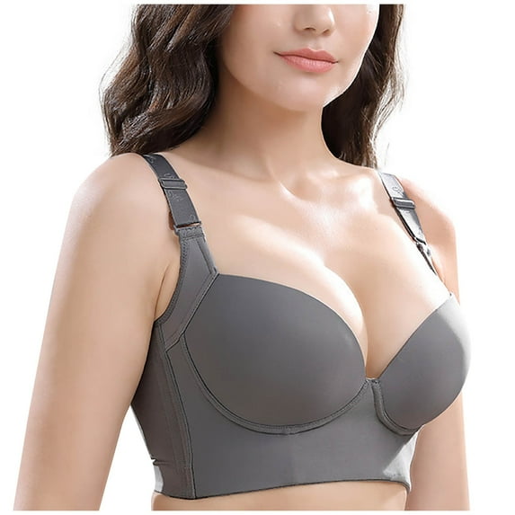 Qwertyu Womens Bras Padded Bra Push-Up T-Shirt Bra Complexion Gray 38CDF
