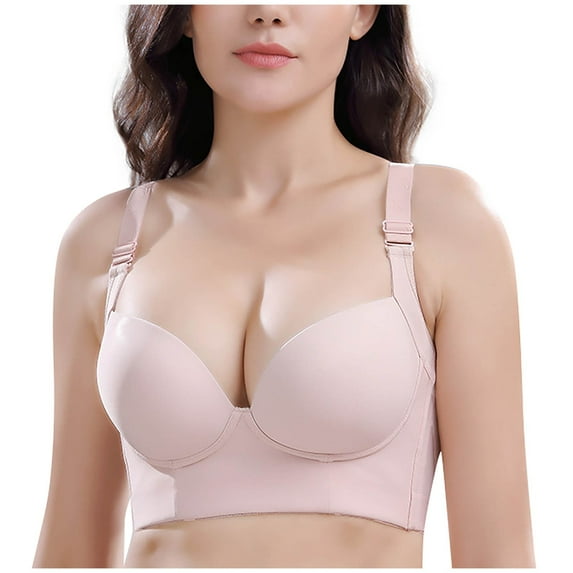 Qwertyu Womens Bras Padded Bra Push-Up T-Shirt Bra Complexion Pink 36CDE