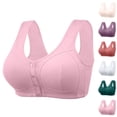 thumbnail image 1 of Qwertyu Womens Front Closure Bras, Daisy Bras for Older Women Front Closure Cotton Comfortable Bra No Underwire Front Snap Bra Full Coverage Watermelon Red 36, 1 of 5