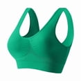 thumbnail image 1 of Qwertyu Womens Jelly Bras Wireless Seamless Full Coverage Breathable Elastic Strap Solid Color Push Up Stretchy Comfy Bralettes Support Bras Green L, 1 of 4