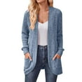 thumbnail image 1 of Qwertyu Womens Long Cardigan Lightweight Sweater Open Front Long Sleeve Cardigans with Pockets 2025 Sky Blue XL, 1 of 7