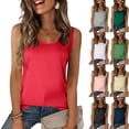thumbnail image 1 of Qwertyu Womens Silk Satin Tank Tops Summer Camisole 2026 Sleeveless Blouse Dressy Casual Basic Tank Shirt Light Gray L, 1 of 4