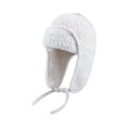 thumbnail image 1 of Qwertyu Womens Teddy Fleece Aviator Hat Knitted Winter Trapper Cap with Ear Flaps Tie Straps Soft Lined Fit for Large Head White, 1 of 3