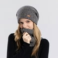 thumbnail image 1 of Qwertyu Womens Winter Beanie Hat and Knitted Scarf Set Soft Warm Knit Skull Cap for Women Yellow, 1 of 3