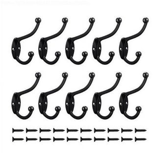  IBosins 10 Pack Heavy Duty Dual Coat Hooks Wall Mounted with 40  Screws Retro Double Hooks Utility Silvery Hooks for Coat, Scarf, Bag,  Towel, Key, Cap, Cup, Hat (Silvery) : Home