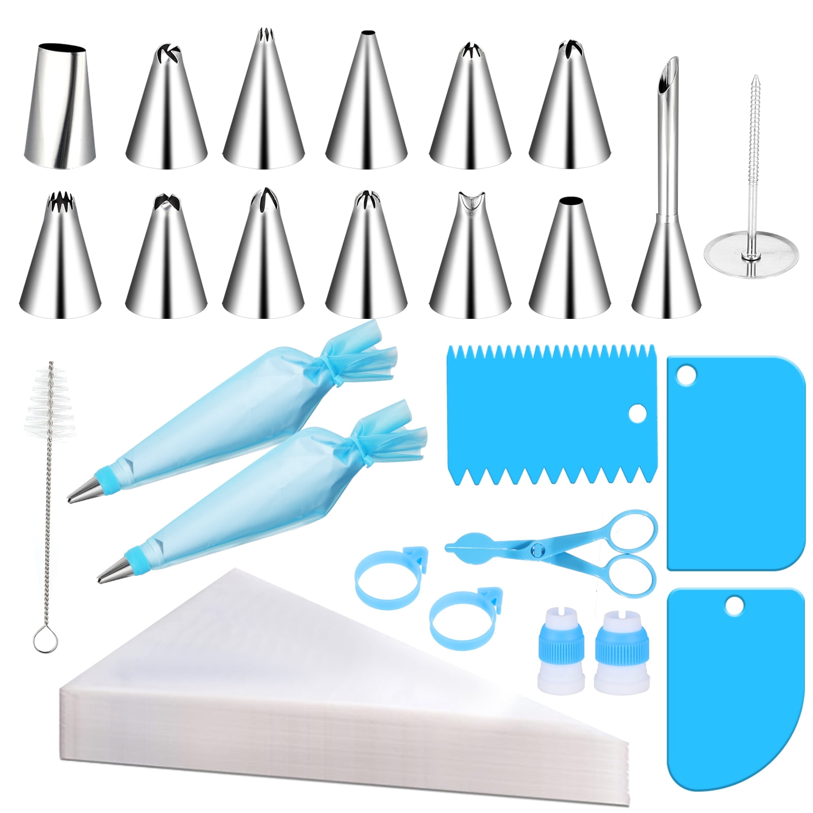 Qweryboo 125 Pcs Piping Bags and Tips, Disposable Cake Decorating Bags