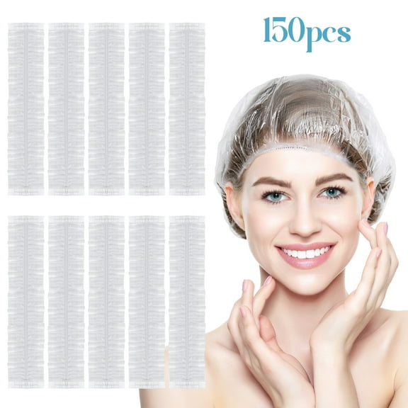 Qweryboo 150PCS Disposable Shower Caps, Extra Large and Thick Hair Caps, Waterproof Elastic Large Shower Cap for Women, Caps for Hair Treatment, Home, Travel, Spa