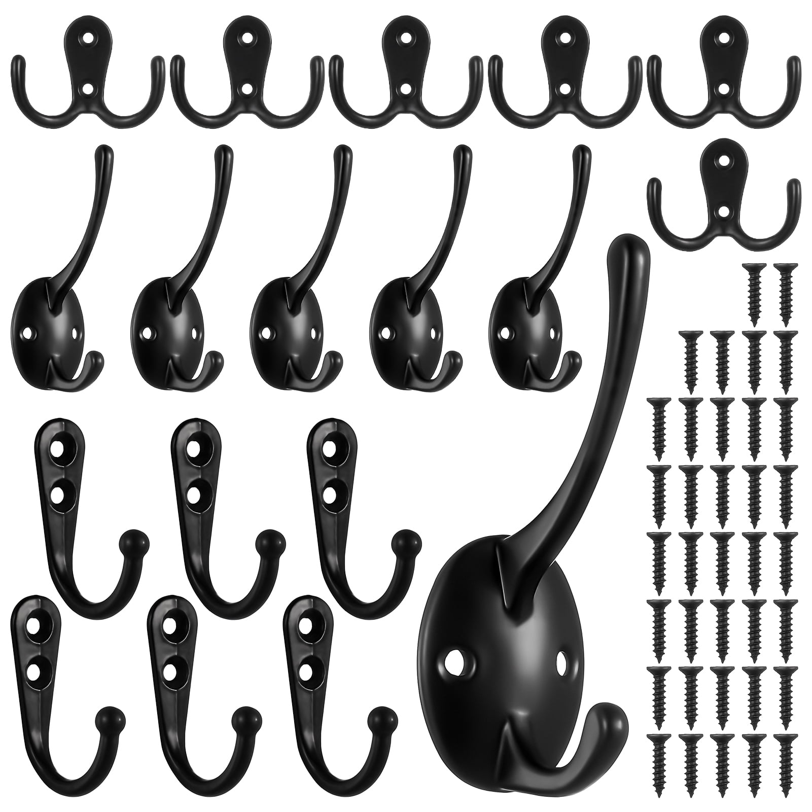 Qweryboo 18 Pack Coat Hooks, Wall Hooks with 36 Screws, Heavy Duty