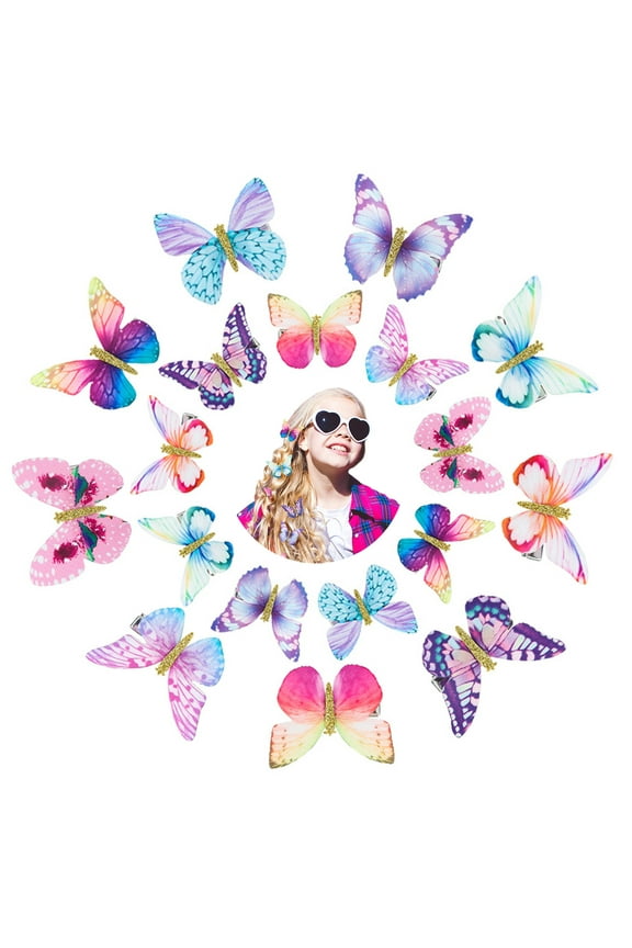 18 Pcs Butterfly Hair Clips, Hair Snap Clips Barrettes for Baby Girls Hair Accessories (Fresh Styles)