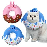 Qweryboo 2 PCS Cat Cone Collar Soft, Cat Recovery Collar for Wound Healing,  Adjustable Cat Cones to Stop Licking Comfortable Lightweight Neck, Elizabethan Collars for Cats Kittens After Surgery(S)