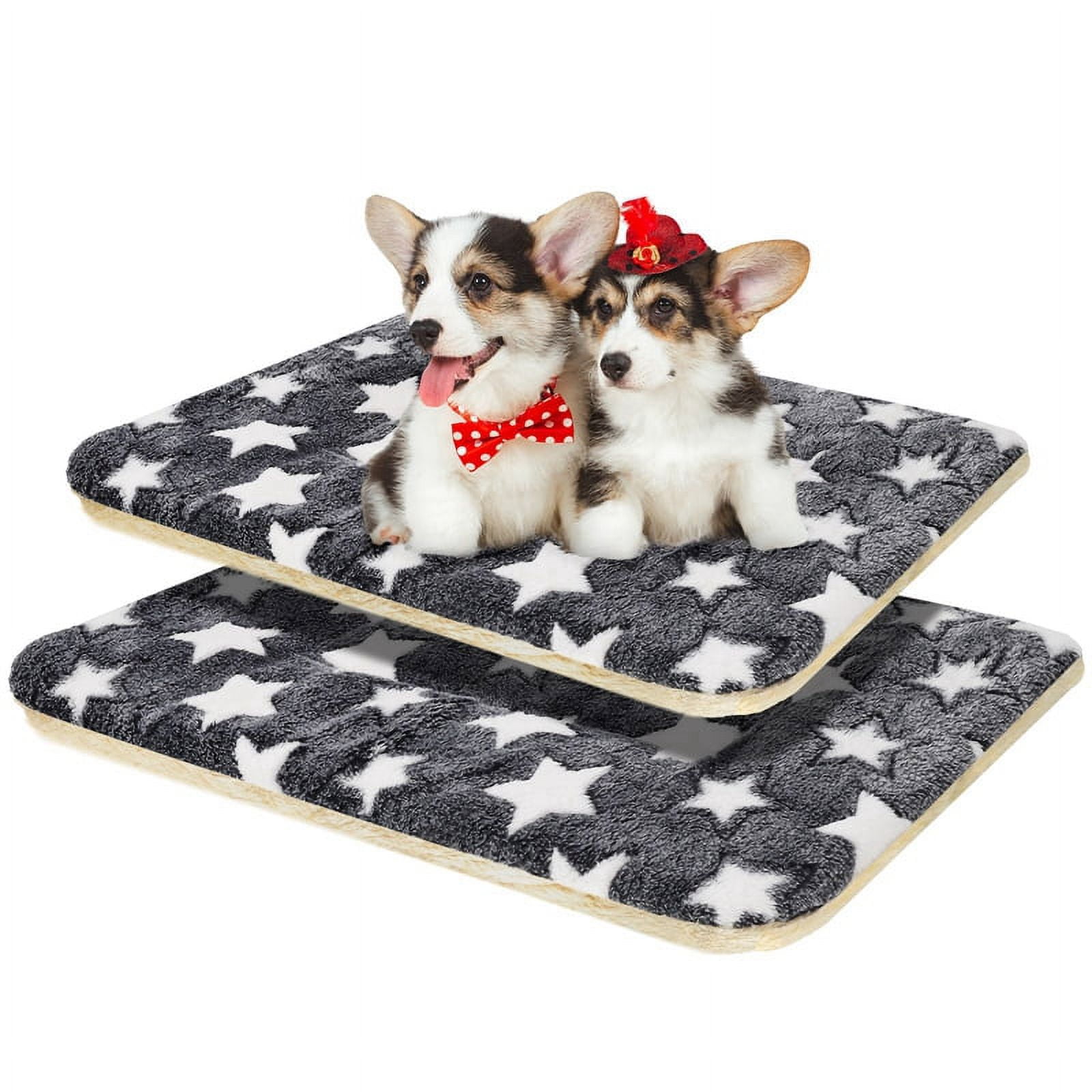 Qweryboo 2 Pcs Dog Bed Crate Pad Mat, Pet Cage Cushion Kennel Pad Pet