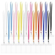 Qweryboo 20 Pcs Lanyards for Badges, Vertical Clear ID Card Holder with Colorful Lanyard, Waterproof Resealable Plastic ID Name Badge for Office School Nurses