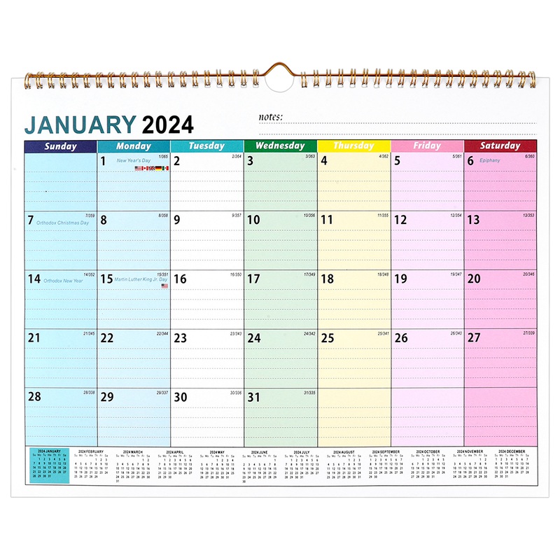 Large 2 Year Vertical Wall Calendar Ideal for Dorm Room, Refrigerator ...