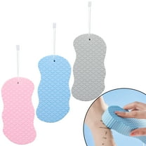 Qweryboo 3 Pcs Exfoliating Bath Sponge, Soft Spa Scrub Sponges for Shower, Dead Skin Remover for Body for Adult Baby(Pink,Blue,Grey)