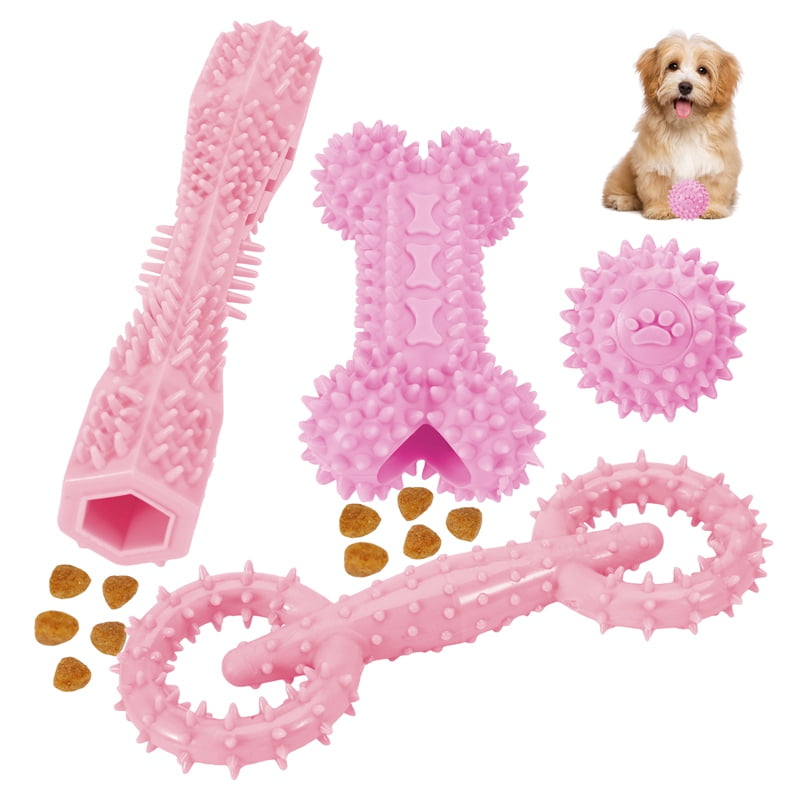 Qweryboo 4 Pack Pets Dog Teething Chew Toy for 28 Months Puppies Teeth