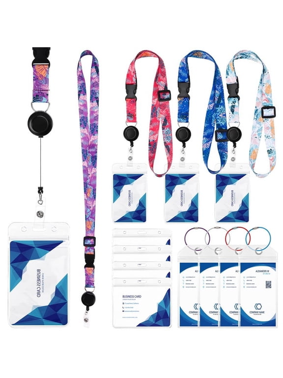 4 Sets Cruise Lanyard for Cruise Ship Cards, Retractable Cruise Lanyards with 4 Pcs Cruise Luggage Tags & Waterproof Id Badge Holder
