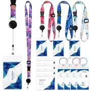 Qweryboo 4 Sets Cruise Lanyard for Cruise Ship Cards, Retractable Cruise Lanyards with 4 Pcs Cruise Luggage Tags & Waterproof Id Badge Holder