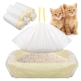 thumbnail image 1 of Qweryboo 50PCS Cat Litter Box Liners with Drawstring, 37'' x 18'' Large Litter Box Liner, Heavy Duty Kitty Litter Bags Liners,1.2 Mils Thicken Drawstring Bags for Cats Kitties Litter Box, 1 of 7