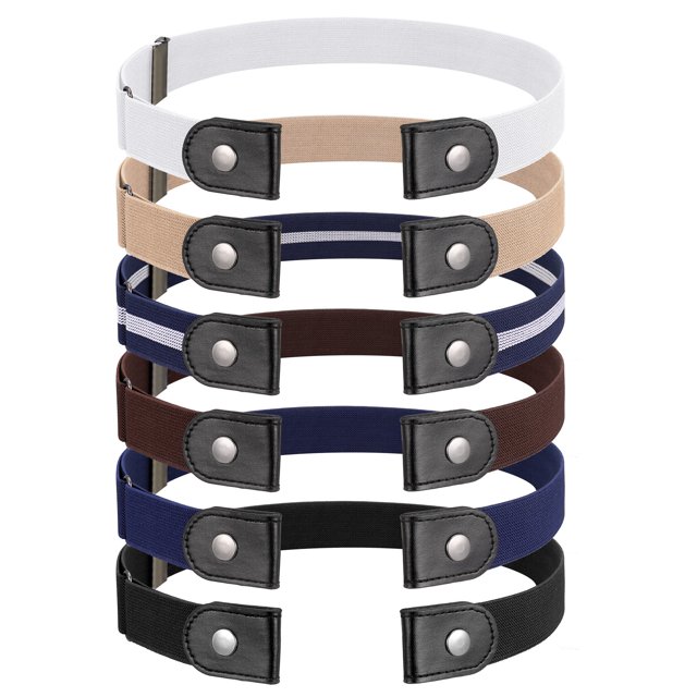 Qweryboo 6 Pcs Invisible Belt without Buckle, Elastic Belt No Buckle