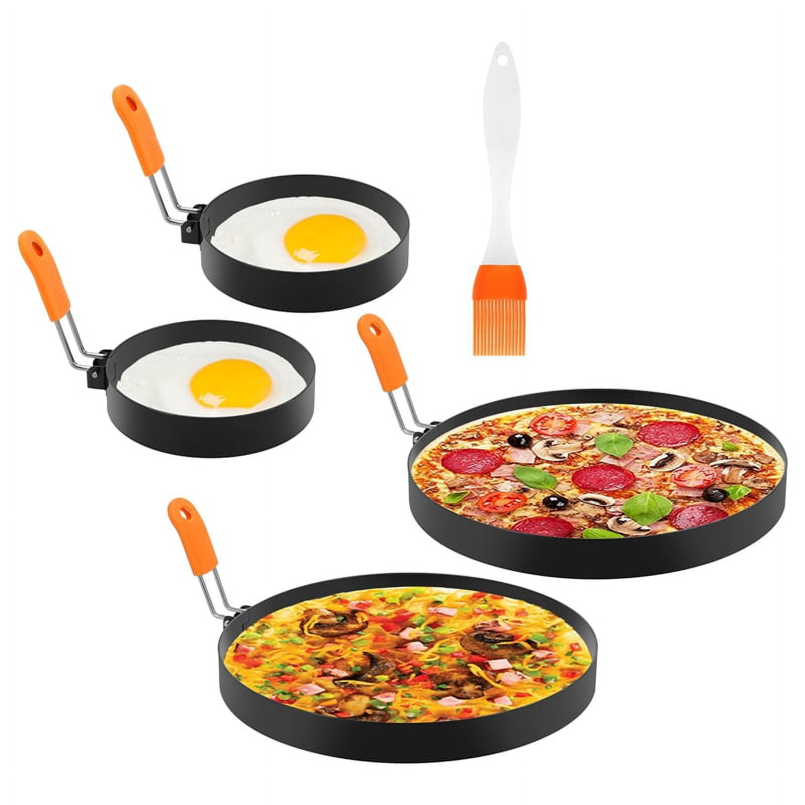 Qweryboo 8" Large Omelette Ring, 4" Egg Ring, 4 Packs Nonstick