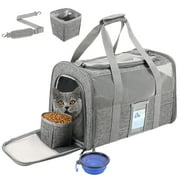 Qweryboo Cat Carrier Large Foldable Pet Carrier for Medium Cat Small Dogs Under 20 LBS, Soft Sided Pet Carrier with Safety Zippers
