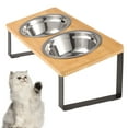 thumbnail image 1 of Qweryboo Cat Food Bowls, Elevated Stainless Steel Cat Bowls, 15 Degree Tilted Raised Bowls for Food and Water, with Stand and Anti Vomit Feeding Station for Indoor Cats and Small Dogs(Stainless Steel), 1 of 8
