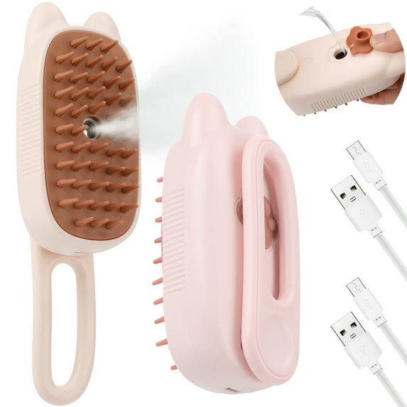 Qweryboo Cat Steam Brush, Cat Claw 3 in 1 Cat Brush with Steam, Cat Steam Brush for Massage, Self Cleaning Steam Cat Brush, Pet Hair Cleaning Brush Comb for Cats Dogs