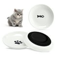 thumbnail image 1 of Qweryboo Ceramic Cat Bowls Whisker Fatigue Cat Bowl for Indoor Cats, Wide Shallow Cat Food Dishes, Whisker Friendly Cat Plates for Food and Water, Non-Slip Silicone Bottom, 3 Pack, 1 of 7
