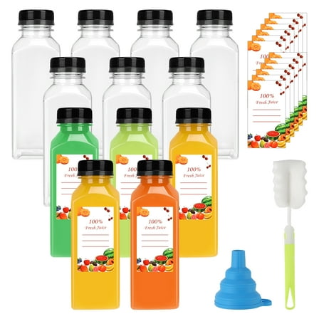 Qweryboo Clear Plastic BPA-Free Juice Storage Containers (12 Count)