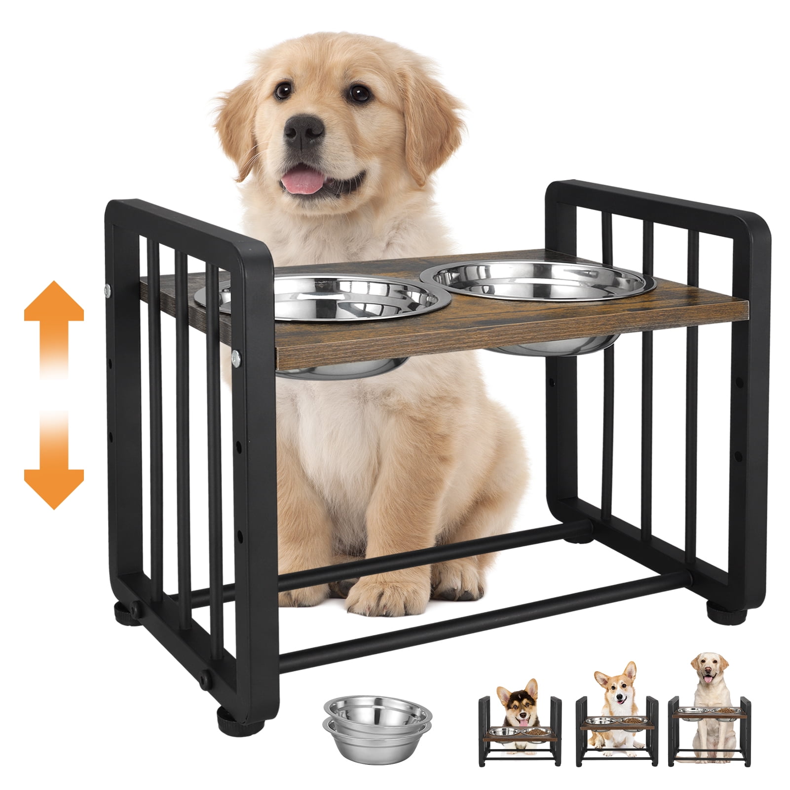 Qweryboo Elevated Dog Bowl, Adjustable Raised Dog Bowl Stand with