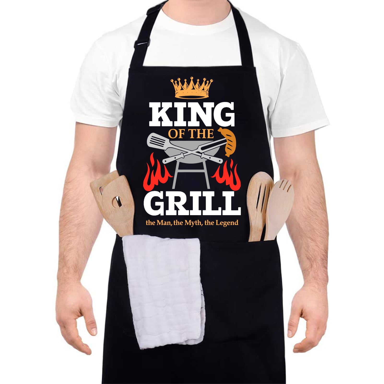 Funny Father Day Grill Gift BBQ Grilling Apron for Men With 