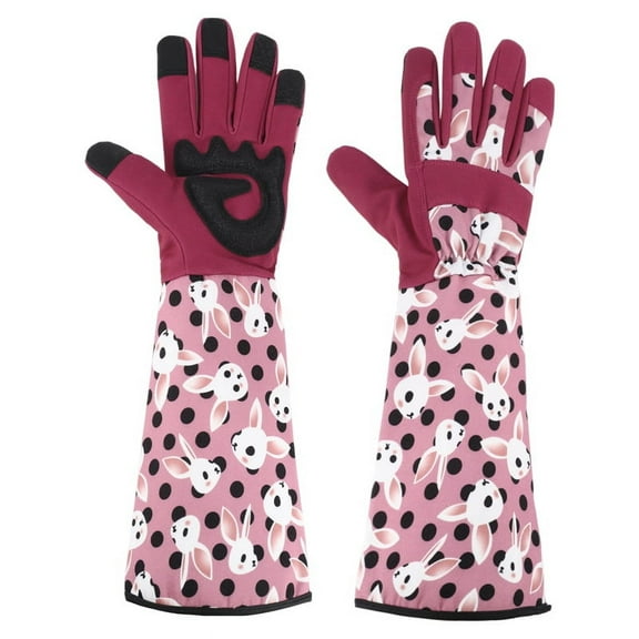 Qweryboo Gardening Gloves for Women Rose Pruning Thorn Proof Breathable Touchscreen Long Forearm Protection Garden Gloves(Red)