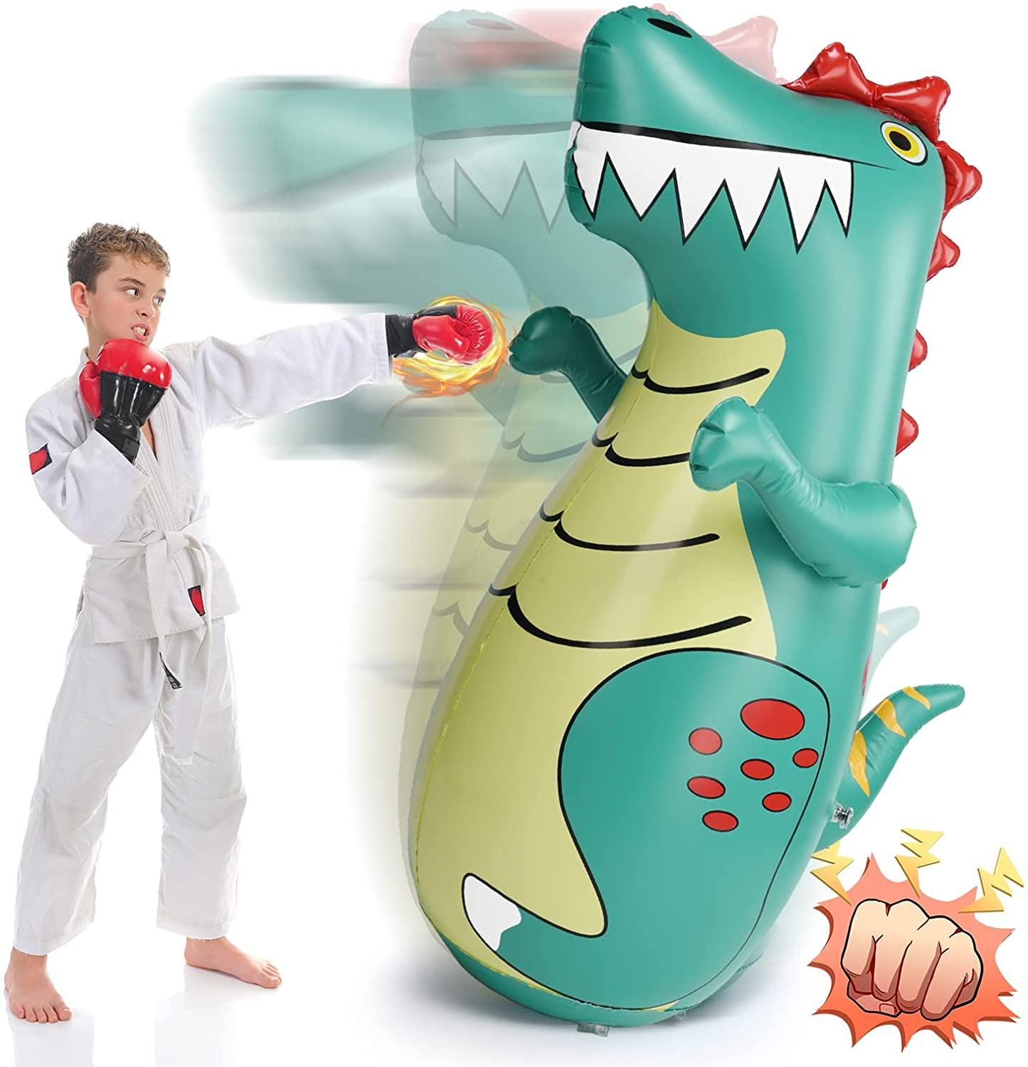 Qweryboo Inflatable Dinosaur Punching Bag, Blow Up Punching Bag for kid