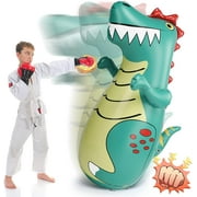 Qweryboo Inflatable Punching Bag Dinosaur, Blow Up Punching Bag for kid, Bop Inflatable Boxing Punch Bag for Kids(Green)