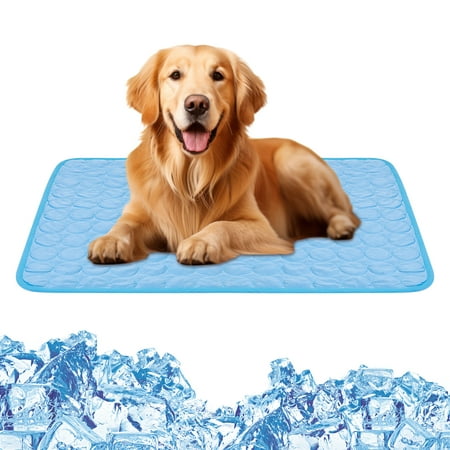 Qweryboo Pet Cooling Mat, Dog Cooling Mat, Breathable Pet Cooling Mat, Washable & Portable Pet Soft Pad for Indoor or Outdoor, Self Cooling Pad for Dogs Cats(Navy Blue)