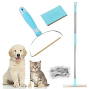 Qweryboo Pet Hair Remover Bundle, 3 Pcs Pet Hair Removal Tool Set, Adjustable Carpet Scraper Rake, 180 Degree Rotating Dog Shedding Cleaner Tool for Carpets, Couch, Car, Rug & Laundry