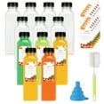 Qweryboo 16oz Plastic Juice Bottles with Tamper Proof Lids, Reusable Storage Containers, 12 pcs