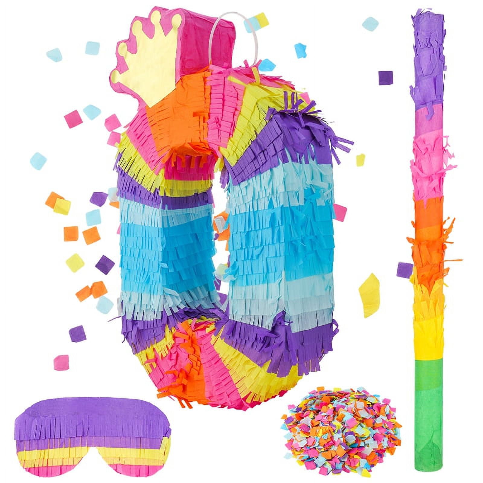 Qweryboo Rainbow Pinata with Hanging for Kids Small, 16 x 3 x 9.6Inch