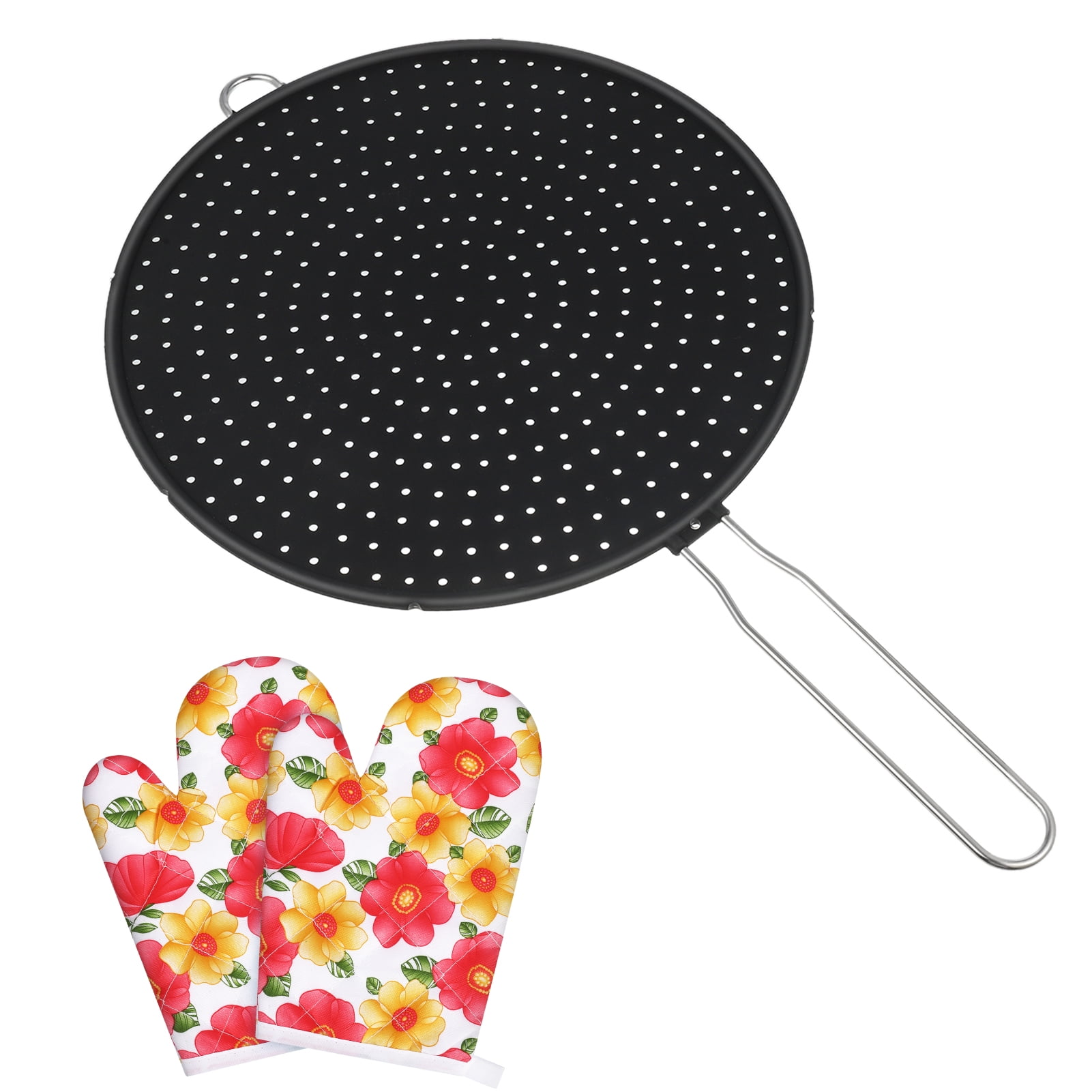 13 Silicone Splatter Screen for Frying Pan,Casewin Multi-Use Universal Pan  Cover, Non-Stick Oil Splash Guard, Cooling Mat, Drain Board, Strainer, Food  Safety, High Heat Resistant, Black 
