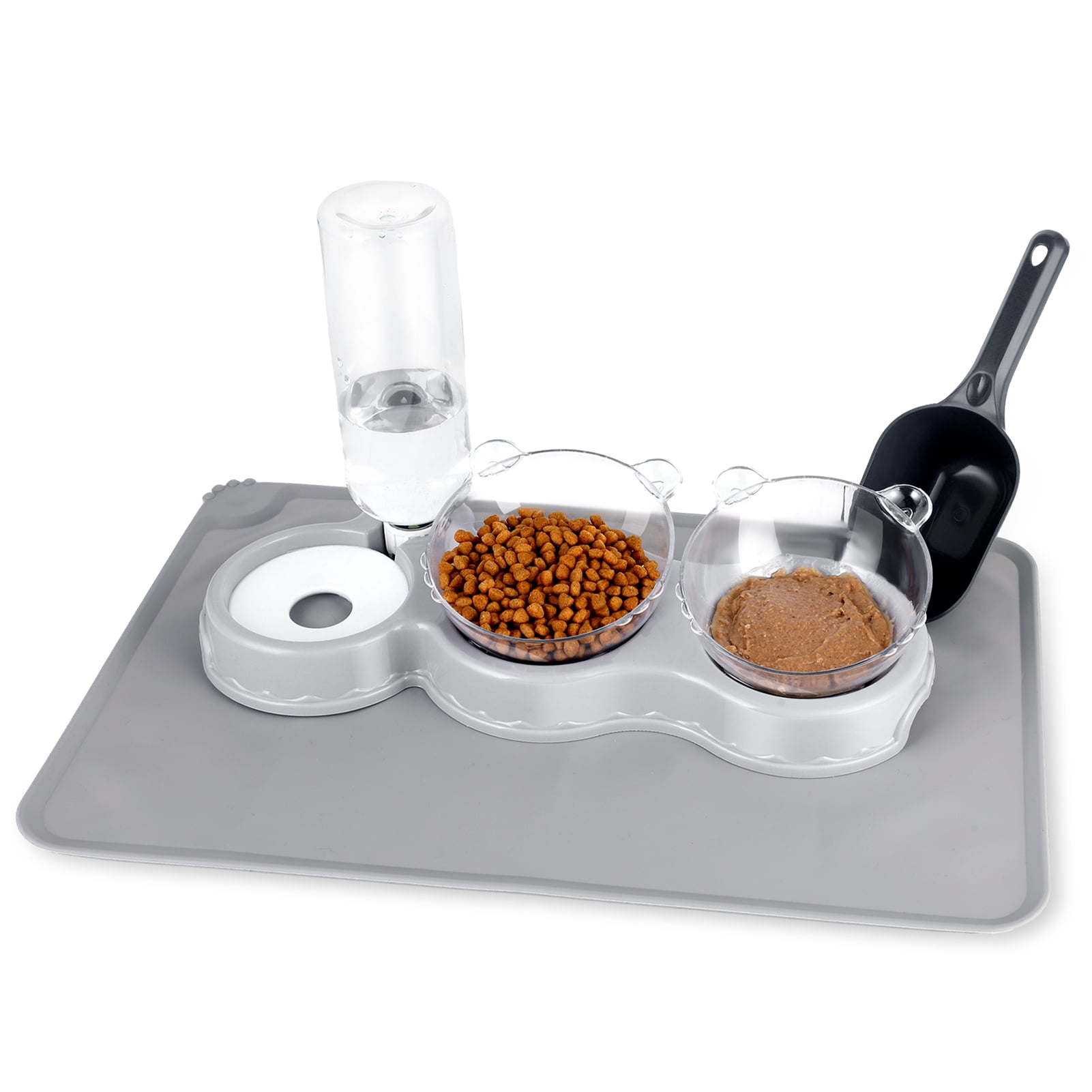 Qweryboo Triple Cat Bowl Raised Cat Bowl,Elevated Cat Bowls Water and