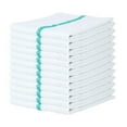 thumbnail image 1 of Qwick Wick Bar Mop Terry Towels (12 Pack), 16" x 19", 100% Cotton, Absorbent Soft Cleaning Cloths, White with Green Stripe, 1 of 6