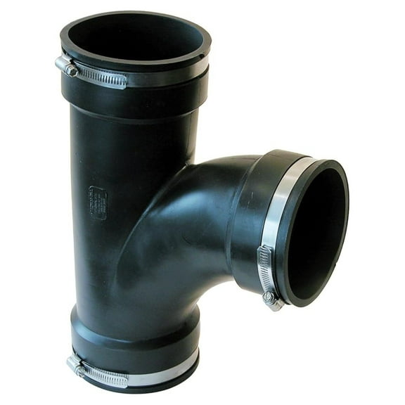 Qwik Tee 4-in Drain Pipe Fitting - 90 Degree Elbow Connector for Waste & Vent Systems - Quick Connect Plumbing Tee - Durable PVC Construction