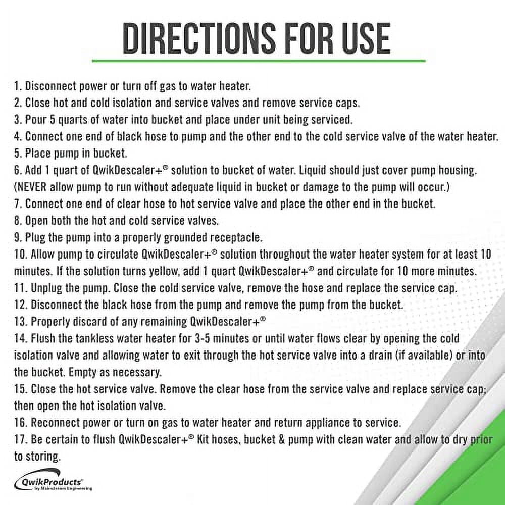 QwikDescaler + Concentrated Descaler Solution, Tankless Water Heater