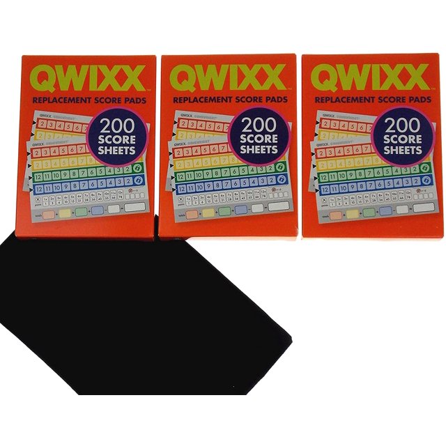 Qwixx 3 Replacement Score Pad Boxes Bundle 600 Score Sheets (Score