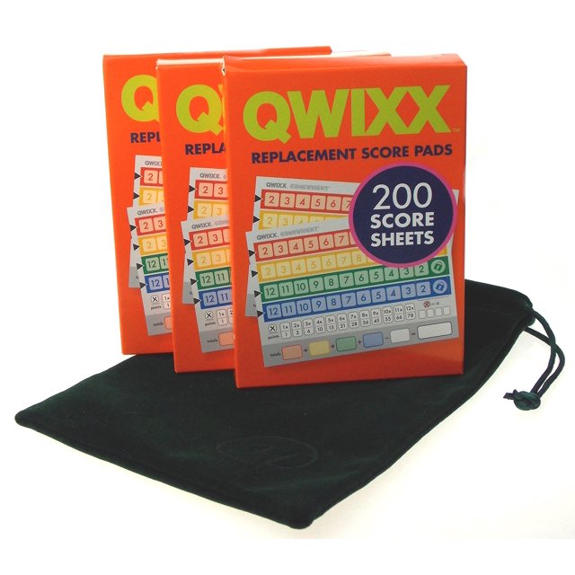 Qwixx Original 3 Replacement Score Pad Boxes Bundle (in Color) 600