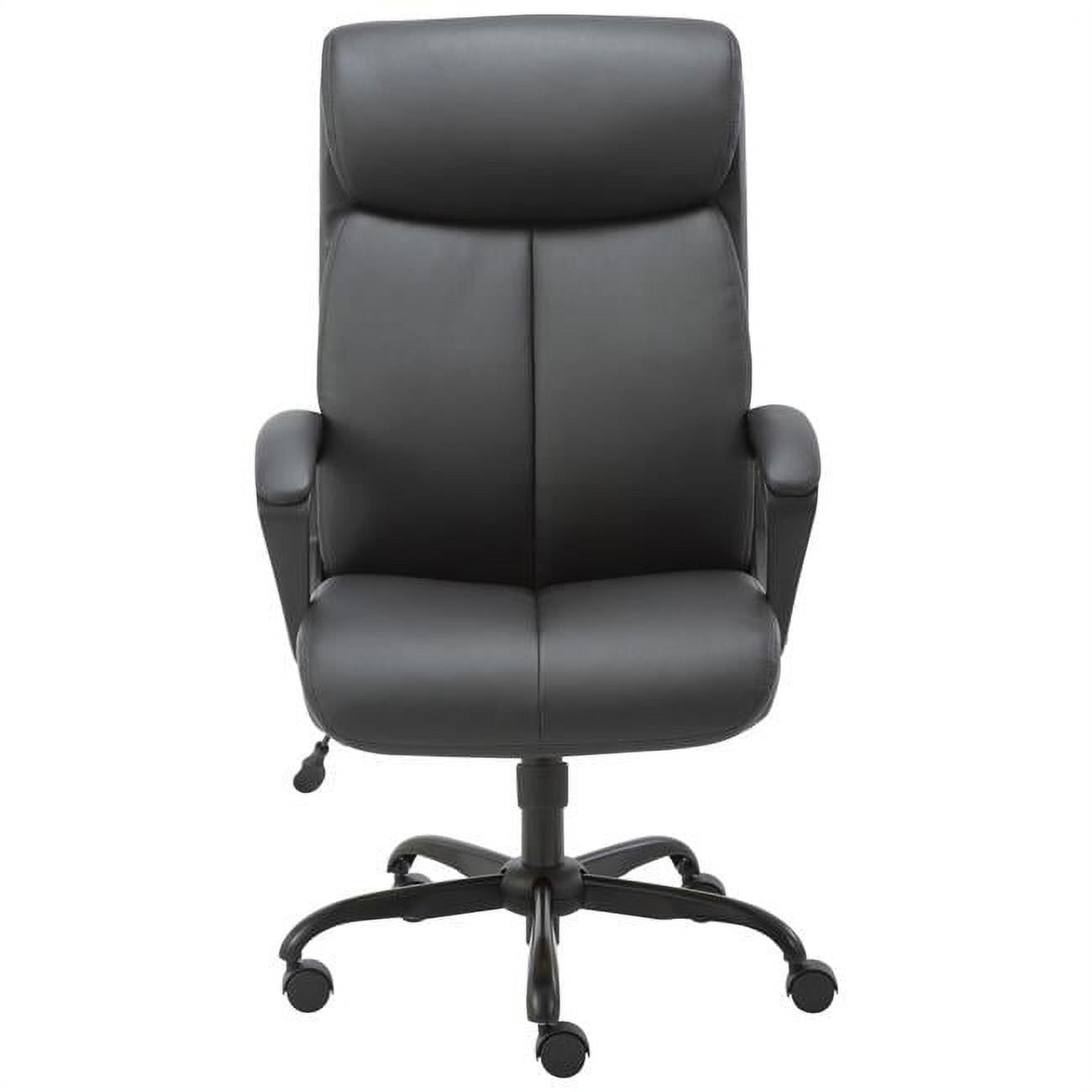 Qwork CS2191E Bonded Leather High Back Executive Office Chair, Black