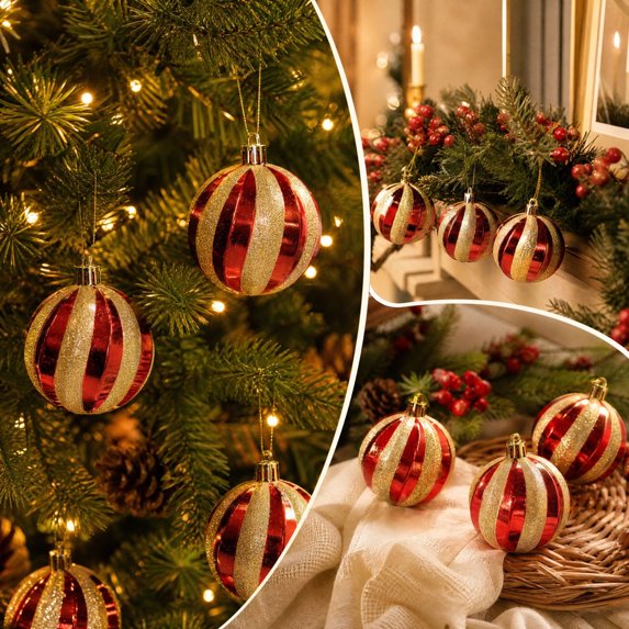 Qwtwty 12 Pcs Christmas Ornament Balls Set, Shatterproof Colorful Christmas Tree Decoration Hanging Baubles for Home Holiday Wedding Party Decor
