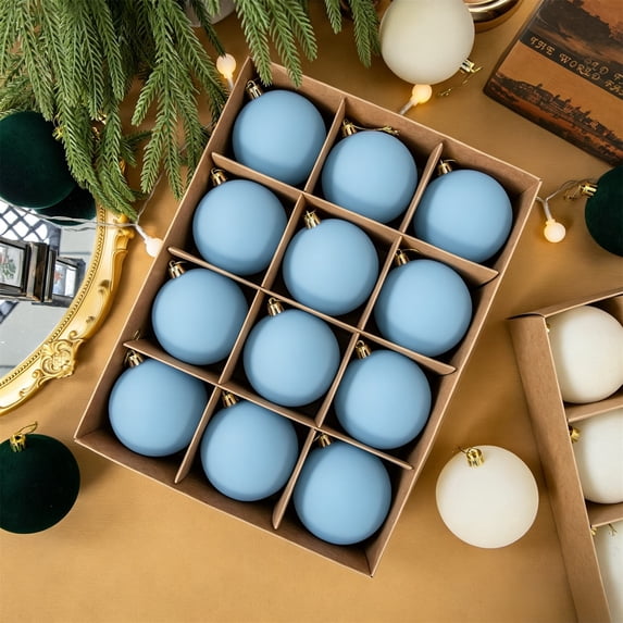 Qwtwty 12 Pcs Christmas Ornaments Set, Shatterproof Christmas Tree Hanging Baubles for Holiday Wedding Party Decor