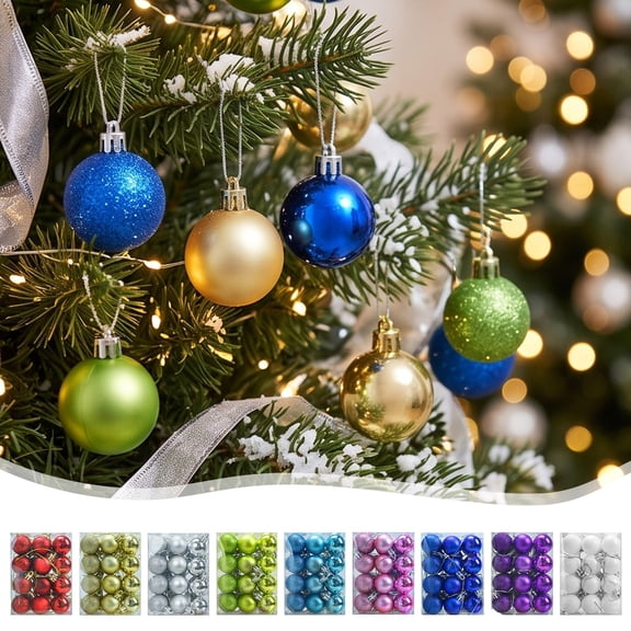 Qwtwty 24 Pcs Christmas Ornaments Set, Shatterproof Christmas Hanging Baubles for Home Party Wedding Holiday Decor