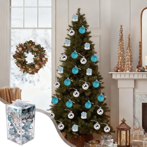 Qwtwty 32 Pcs Christmas Ornament Balls Set, Shatterproof Hanging Pendants Decorations for Xmas Tree, Christmas Gifts for Family and Friend
